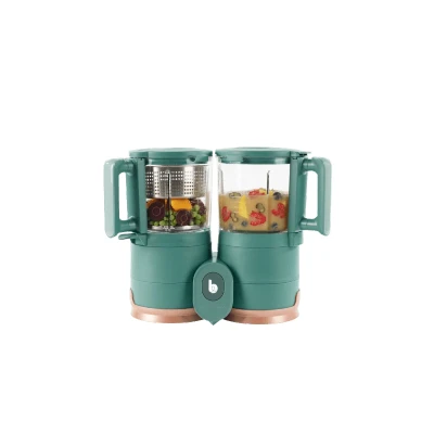 Abbildung von Babymoov Nutribaby Glass Forest Green 4 in 1 Babynahrungszubereiter aus Glas &amp; Edelstahl