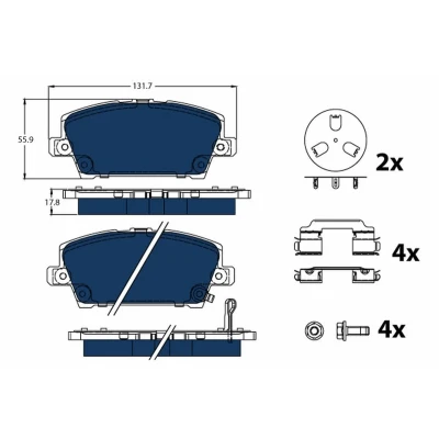 Abbildung von TRW GDB3407BTE Bremsbelagsatz mit akustischer Verschleißwarnung Bremssattelschrauben Zubehör HONDA: Civic 8 Stufenheck, 7 Limousine