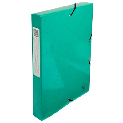 Abbildung von Exacompta 59973E Archivboxen Iderama, 24 x 32 cm, mit Gummizug, Rückenetikett, 40 mm Rücken, dunkelgrün