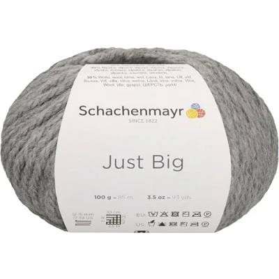 Abbildung von Schachenmayr Just Big, 100G Mittelgrau meliert Handstrickgarne