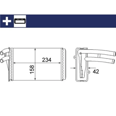 Abbildung von MAHLE ORIGINAL AH 54 000S Wärmetauscher mit Anbauteilen AUDI: 80 B4 Avant, Cabriolet B4, Limousine