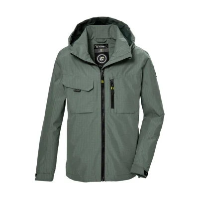 Abbildung von killtec Jungen Funktionsjacke ist wasserdicht/Outdoorjacke mit Kapuze KOS 140 BYS JCKT, oliv, 152, 43001 000