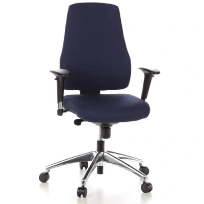 Abbildung von hjh OFFICE 608510 Profi Bürodrehstuhl PRO TEC 300 Stoff Blau Bürosessel ergonomisch, hohe Rückenlehne, Armlehne verstellbar