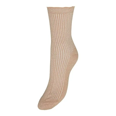 Abbildung von Vero Moda Women&#039;s VMMAGIC Glitter NOOS Socken, Silver Mink, XXLW / 32L