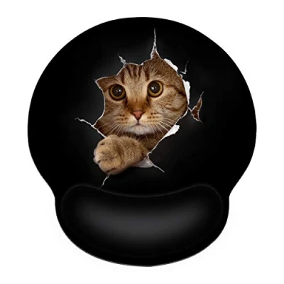 Abbildung von CHUQING Mauspad mit Gelkissen Mousepad Ergonomisch Handauflage Gel Handgelenkauflage Katze Motiv