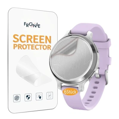 Abbildung von Frgnie 6 Stück Schutzfolie kompatibel mit Garmin Lily 2 Active, HD Transparent Flexibel TPU, Smartwatch Displayschutz
