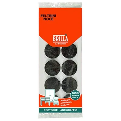 Abbildung von La Briantina Selbstklebende runde Filzgleiter für Möbel, Stühle und Böden, Farbe Walnuss, Durchmesser 2,6 cm, 8 Stück