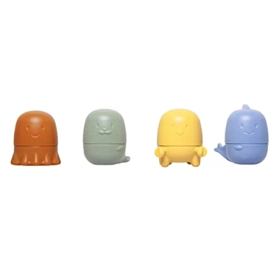 Abbildung von Ubbi Muted Color Interchangeable Toys, Mix and Match Baby Bath Accessory, Water Toys for Toddler Time Play