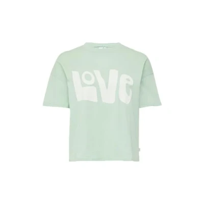 Abbildung von QS MIT ÜBERSCHNITTENER Schulter Tshirt print, Damen, Größe: Medium, Minze