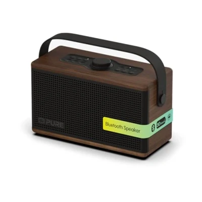 Abbildung von Classic Aura Der tragbare Bluetooth Lautsprecher mit Hintergrundlicht, Kaffee Braun/Walnuss