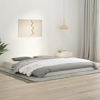 Abbildung von vidaXL Massivholzbett Doppelbett Bettgestell Bett Holzbett Bettrahmen Lattenrost Schlafzimmerbett Schlafzimmermöbel Weiß 180x200cm Kiefer