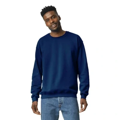 Abbildung von Gildan Unisex Fleece Crewneck Sweatshirt, Style G18000, Multipack Hemd, Blickdicht, Marineblau (1er Pack), X Large