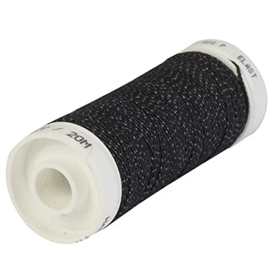 Abbildung von Korbond Elastische Spulen, 100 m, schwarz, 5 x 20 ideal zum Schneidern, Smoken, Basteln, Reparaturen, Quilten