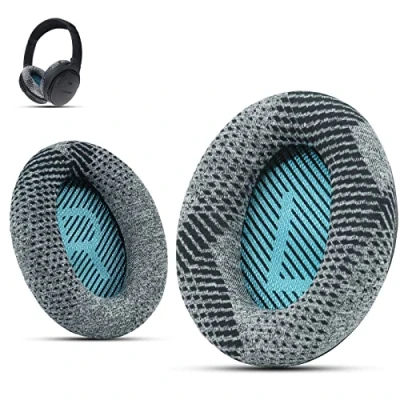 Abbildung von Professionelle Bose Kopfhörer Ersatz Ohrpolster, passend für QuietComfort 35 ii / QC35 /QC25 /QC2 /QC15 /Ae2i /Ae2w /SoundTrue &amp; SoundLink, Stoff M Emory Foam, von Krone Kalpasmos Grau