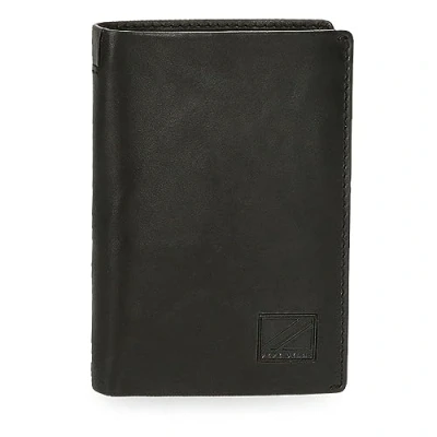 Abbildung von Pepe Jeans Marshal Vertikale Geldbörse mit Geldbörse, Schwarz, 8,5 x 11,5 1 cm Leder, Talla única,