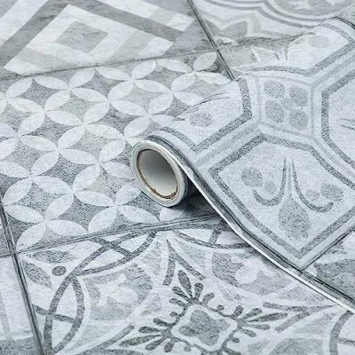 Abbildung von d c fix Klebefolie Trendyline Visbi selbstklebende Folie wasserdicht realistische Deko für Möbel, Tisch, Schrank, Tür, Küchenfronten Möbelfolie Dekofolie Tapete 45 cm x 1,5 m