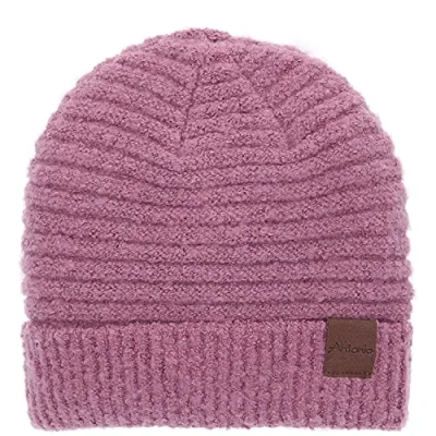Abbildung von Antonio Strickmütze Damen Strick Mütze Bouclé Beanie berry (1 St)