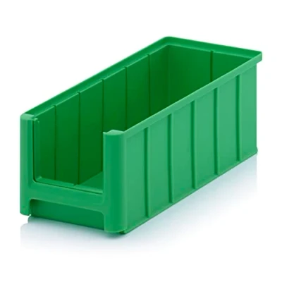 Abbildung von Creativ Ladenbau Sichtlagerkasten/Sichtbox/Stapelbox/Lagerbox / Sortierkasten Sortierbox in Größe 3 lang, stapelbar, Farbe: grün (Gelbgrün ähnlich RAL6018), Außenmaße L x B H 32,5 15 12,5 cm