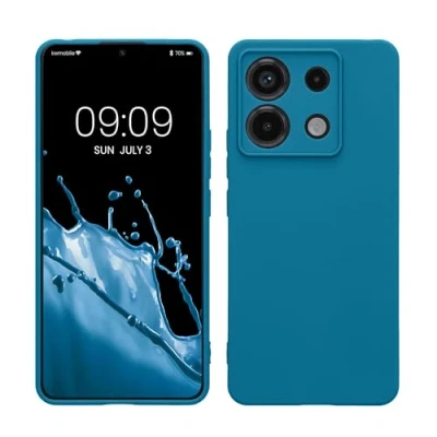 Abbildung von kwmobile Handyhülle kompatibel mit Xiaomi Redmi Note 13 Pro 5G / Poco X6 Hülle Handy Case aus weichem Silikon in Karibikblau