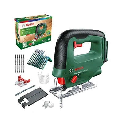 Abbildung von Bosch Akku Stichsäge UniversalSaw 18V 100 (ohne Akku, 18 Volt System, 15 tlg. Stichsägeblatt Set, im Karton) Amazon Edition