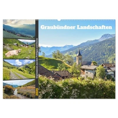 Abbildung von Graubündner Landschaften (Wandkalender 2025 DIN A2 quer), CALVENDO Monatskalender