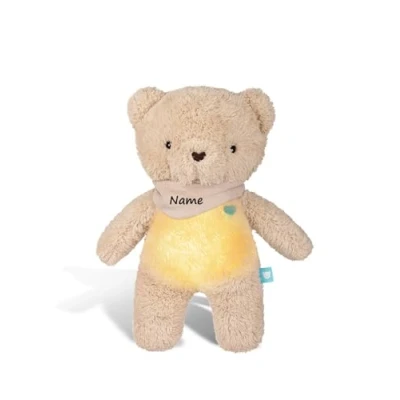 Abbildung von myHummy Schlummer Bär 5in1 Personalisierter Teddybär mit Namensaufdruck 3 Geräusche &amp; Melodien Schlafsensor 2 Farben Nachtlicht USB Ladung