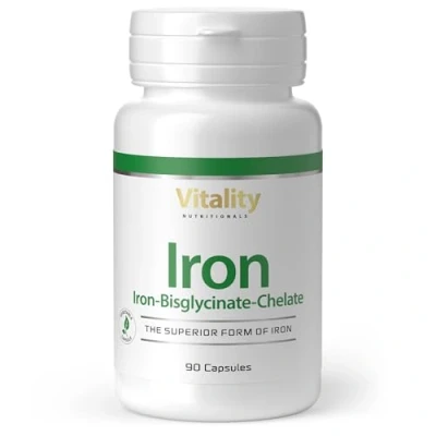Abbildung von Eisen Bisglycinat Chelat zur Bildung von Blutkörperchen und mehr Vitalität. Mit Vitamin C für eine bessere, magenfreundliche Eisenaufnahme