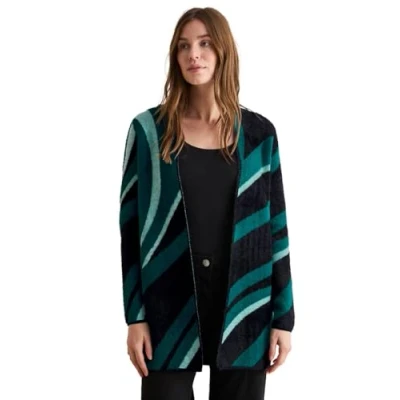 Abbildung von CECIL Damen B253910 Federgarn Cardigan, Schwarz, L EU