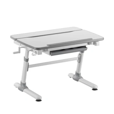 Abbildung von HOKO Kinderschreibtisch Ergo Manuell höhenverstellbar mit Verstellbarer Tischplatte (Weiß Ergonomisches Sitzen für Kinder. Model JOJO)