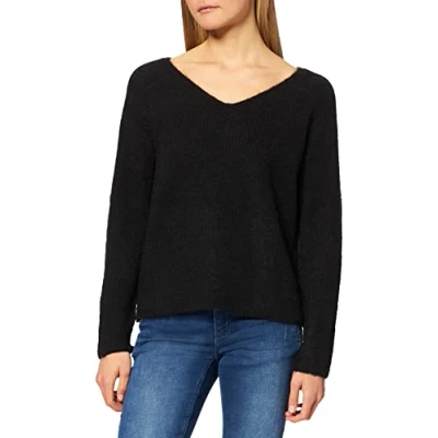 Abbildung von Pieces Pcellen LS Vneck NOOS BC Strickpullover, Damen, Größe: XS, Black