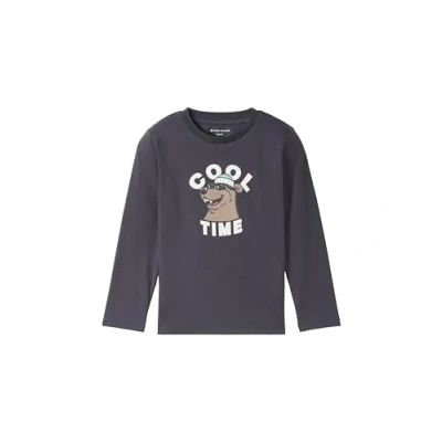 Abbildung von TOM Tailor Langarm MIT Print Langarmshirt für Kinder, Größe: 128/134, Coal grey