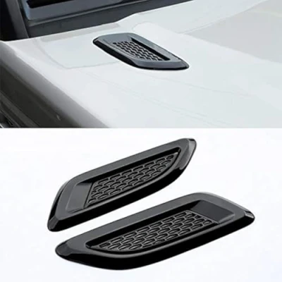 Abbildung von YIWANG ABS Chrom Außenhaube Entlüftung Lamellenluftflügelverkleidung für Discovery Sport, 4, Freelander 2, RangeRover Evoque, Sport Autozubehör (glänzend schwarz)