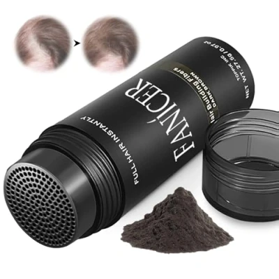 Abbildung von Streuhaar zur Haarverdichtung,Hair Fibers Haarverdichtung,Haarpuder Für Dünnes Haar,lassen Sie das Haar in Sekunden dicker,Dunkelbraun