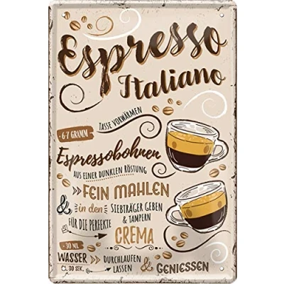 Abbildung von Geschenkeparadies 24 Deko Blechschild 20x30cm Espresso Italiano