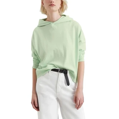 Abbildung von Marc O&#039;Polo Denim Relaxed AUS Softem Kapuzenpullover, Damen, Größe: Large, Mint mist