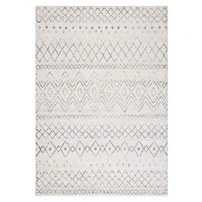 Abbildung von SAFAVIEH Boho Teppich für Wohnzimmer, Esszimmer, Schlafzimmer Madison Collection, Kurzer Flor, Elfenbein und Kohle, 91 X 152 cm