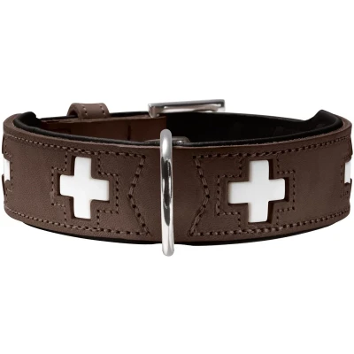 Abbildung von HUNTER Halsband Swiss M L (60), braun/schwarz 60