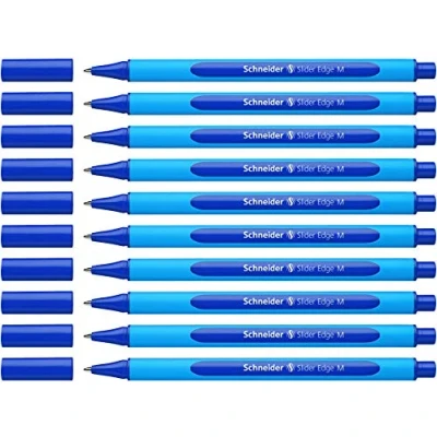 Abbildung von Schneider 152103 Slider Edge M Kugelschreiber (Strichstärke: M, dokumentenecht, Dreikant Stift) 10er Packung blau