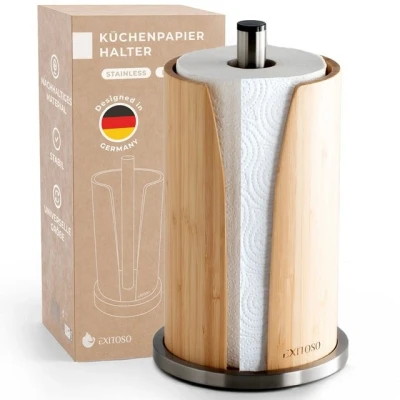 Abbildung von Exitoso Küchenrollenhalter ST Pole Küchenrolle, Küchentücher Stand Arbeitsplatte Bad Küche Büro Restaurant