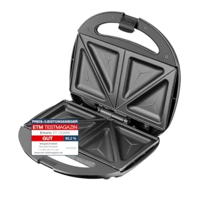 Abbildung von EMERIO Sandwichmaker ST 120889 Sandwich Toaster Antihaftbeschichtung, Kontrollleucht, 750.00 W