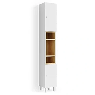 Abbildung von Vicco Hochschrank Aquis, Weiß/Sonoma, 30 x 200 cm verstellbar