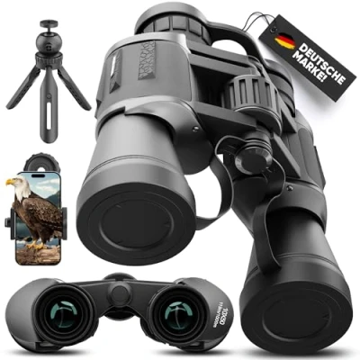 Abbildung von Adler Focus Fernglas Erwachsene 10x50 für Anfänger und Profis, HD mit 25mm Augenmuschel, BAK4+FMC,wasserdicht,leicht, Brillenträger, Feldstecher Jagd, (Einsteiger 10x50)