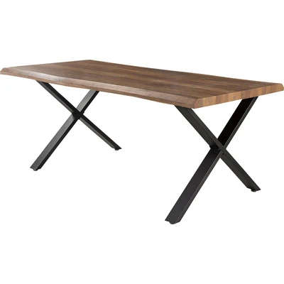 Abbildung von Jockenhöfer Gruppe Esstisch &quot;Marita&quot;, 180x100 cm geschwungene Baumkantenoptik und schwarzes Untergestell