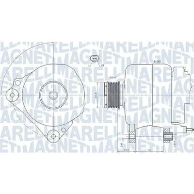 Abbildung von MAGNETI MARELLI 063731810010 Lichtmaschine 14V 110A VOLKSWAGEN: Golf 5 Schrägheck, Touran I, Passat B6 Variant, AUDI: A3 Sportback