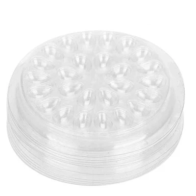 Abbildung von 50 stücke Einweg Wimpernkleber Palette, Transparent Kunststoff Wimpernverlängerung Stehen Pad Pfropfen Wimpern Tray Halterung Künstliche Falsche Auflage