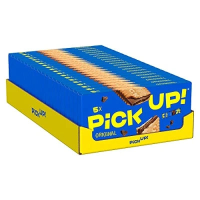 Abbildung von PiCK UP! Original (20 x 140 g), Riegel mit knackiger Milchschokoladentafel zwischen zwei knusprigen Keksen, der Snack für unterwegs, 20 5er Multipack