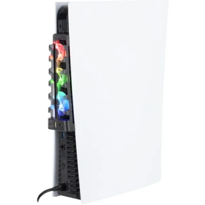 Abbildung von Konix Kühlventilator für PS5 Konsole 21 x 68 40 cm 3 Geschwindigkeiten RGB LED Beleuchtung USB 3.0 Anschluss Schwarz