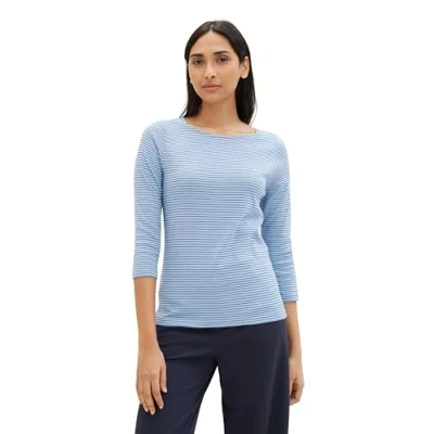 Abbildung von TOM Tailor 3/4 ARM Langarmshirt, Damen, Größe: XS, Blue navy thin stripe