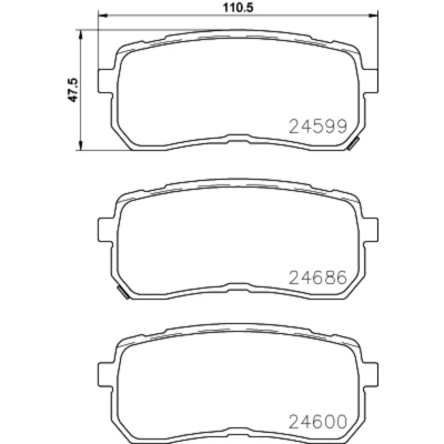Abbildung von BREMBO P 30 080 Bremsbelagsatz mit akustischer Verschleißwarnung Anti Quietsch Blech Zubehör KIA: SORENTO 3, HYUNDAI: ix55
