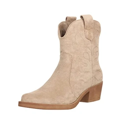 Abbildung von Elara Damen Stiefeletten Cowboy Boots Chunkyrayan 301 A31S Khaki Suede 39